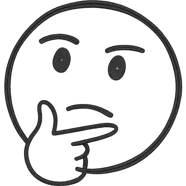 Minimalist thinking emoji, simple and elegant, abstract representation of thinking, monochrome emoji