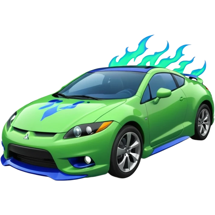 MITSUBISHI ECLIPSE Color green and Flames Color Blue emoji