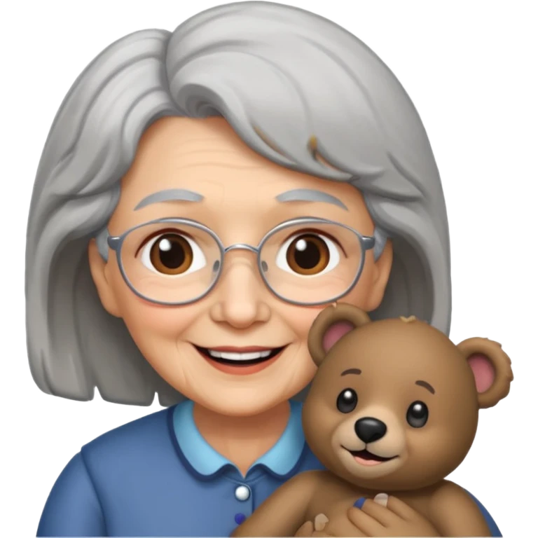 Grandma whit a bear emoji