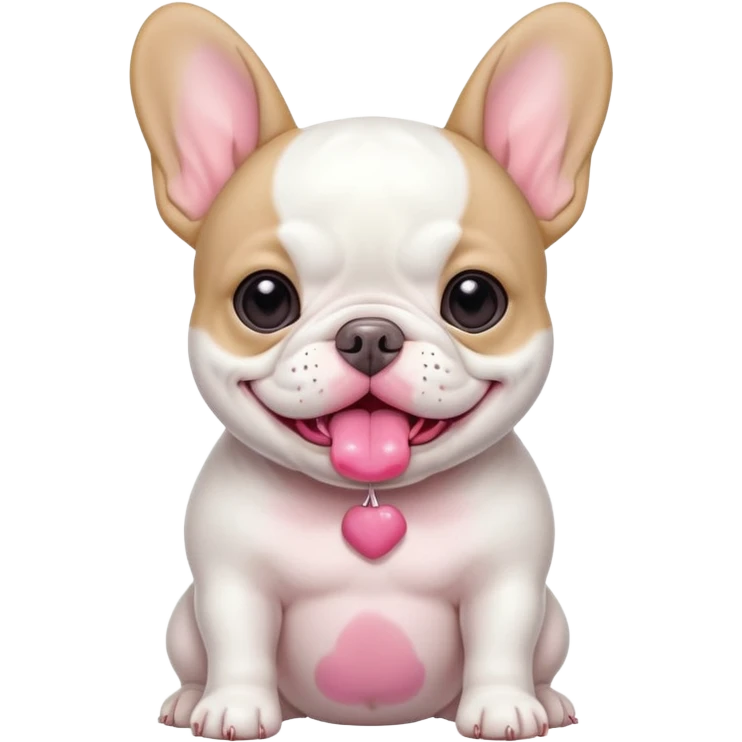 a big white fat baby french bulldog emoji