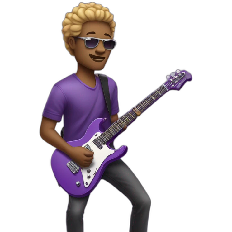 musician with purple electric guitar emoji