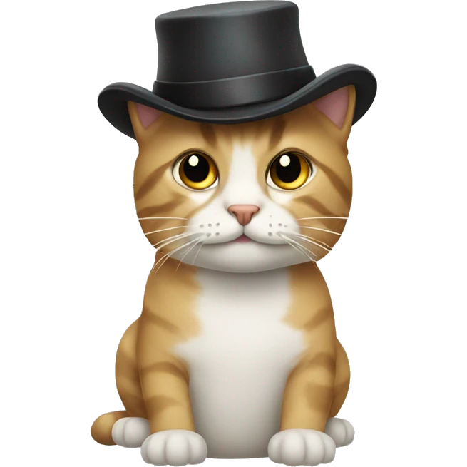 cat with mustache and hat emoji