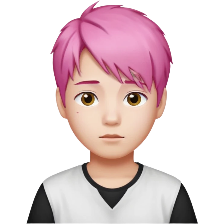 Korean boy with pink hair emoji