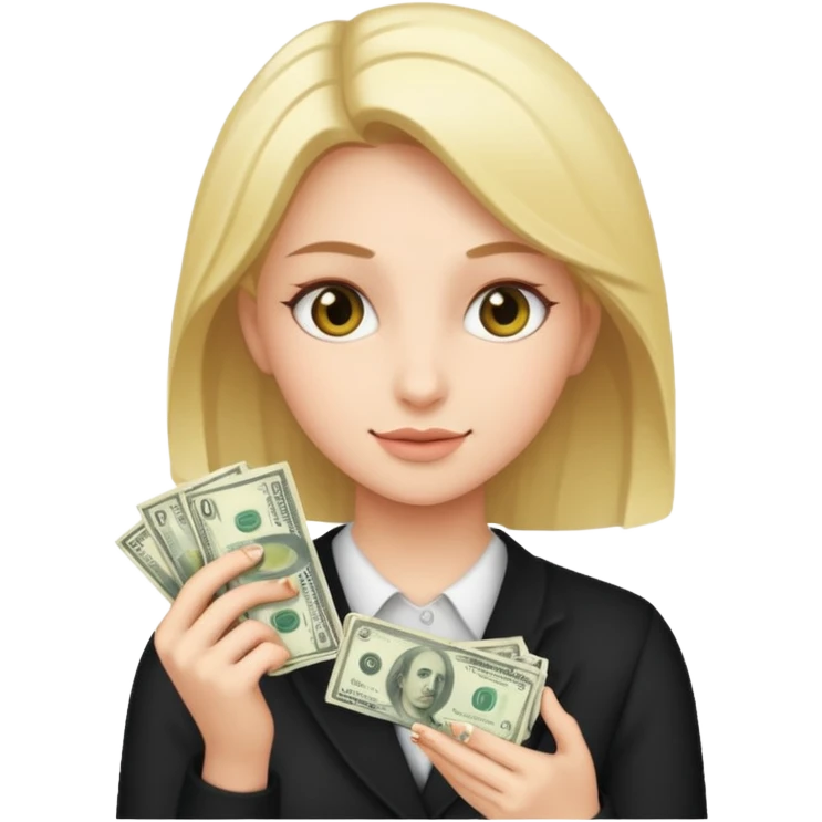 girl spreading cash emoji