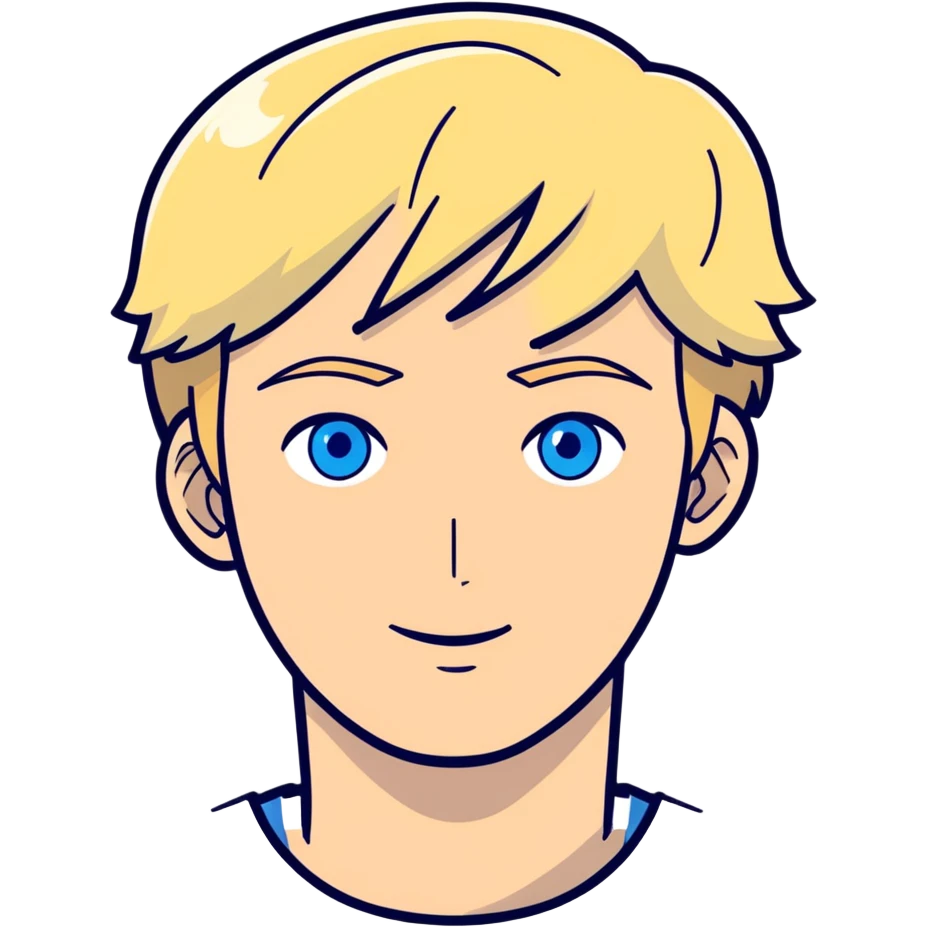 David with blonde hair and blue eyes emoji
