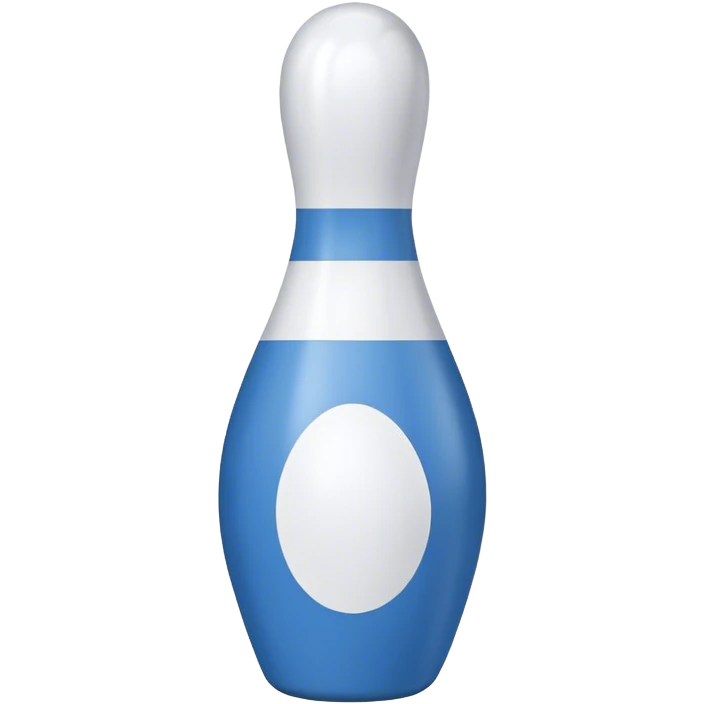 Bowling pin, blue and white emoji