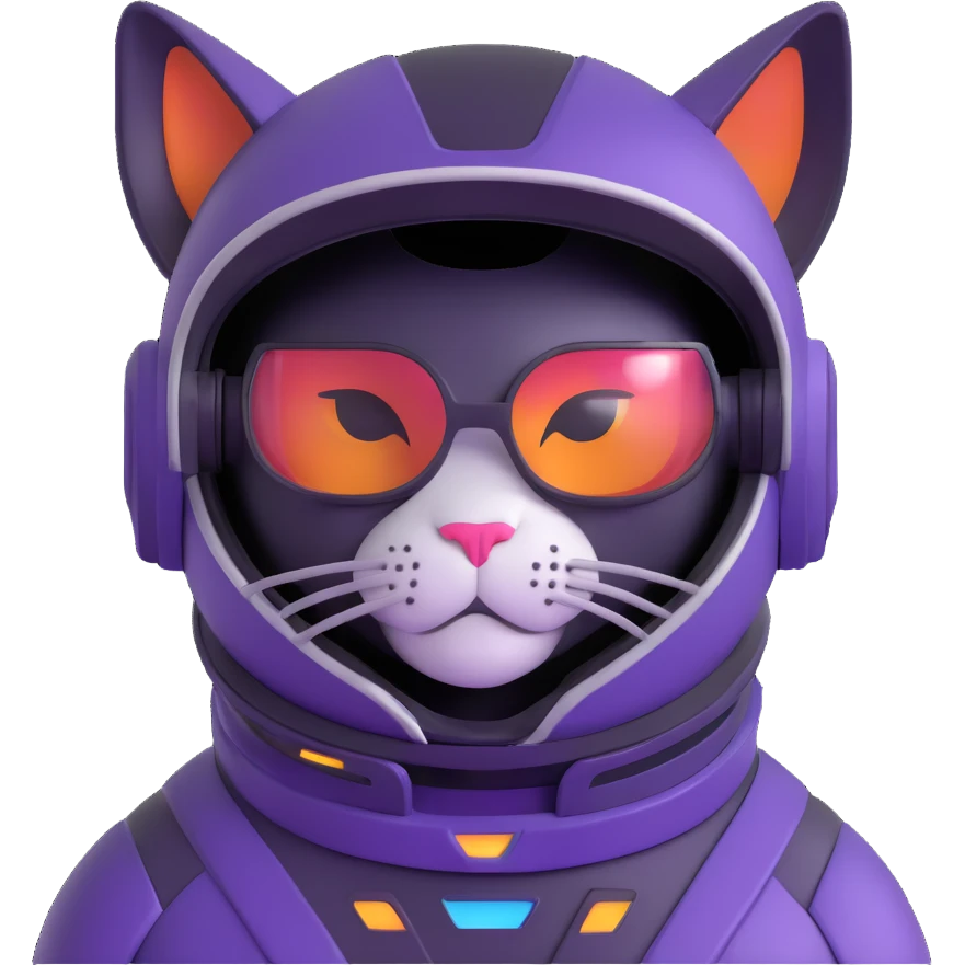 space cat with futuristic visor emoji