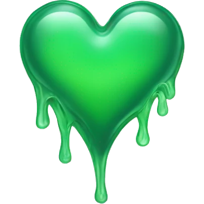 Melt green heart  emoji