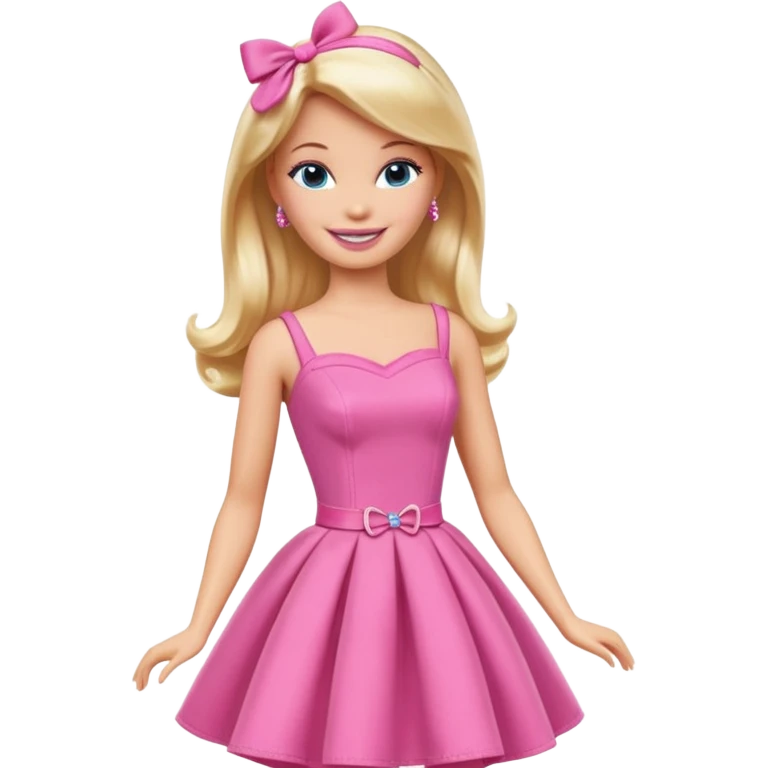 barbie wear pink dress emoji