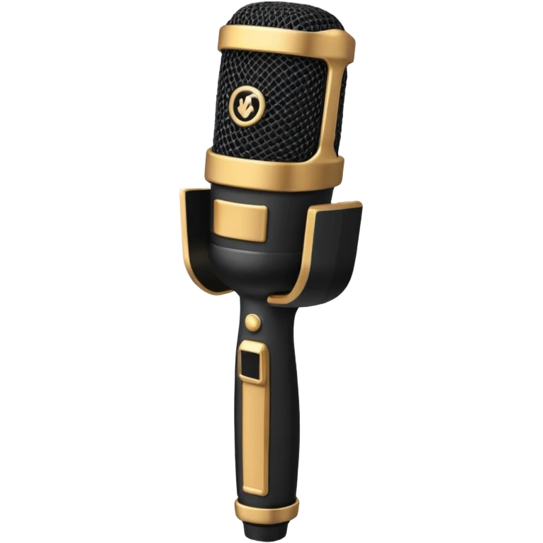I hand holding a microphone emoji
