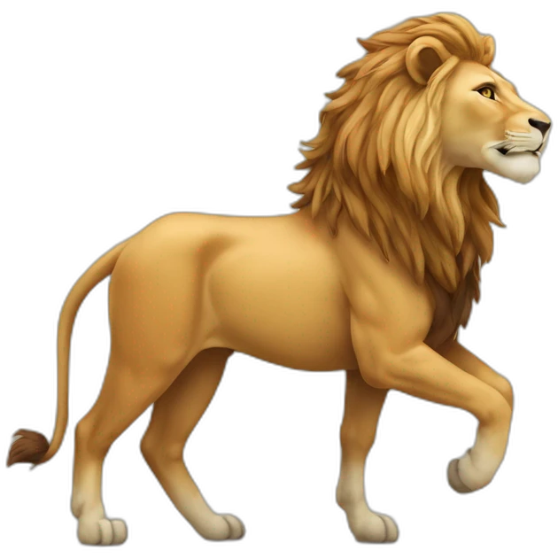 Lion sur un chameau emoji