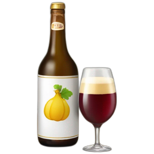 Bouteille de vin qui boit une bière emoji