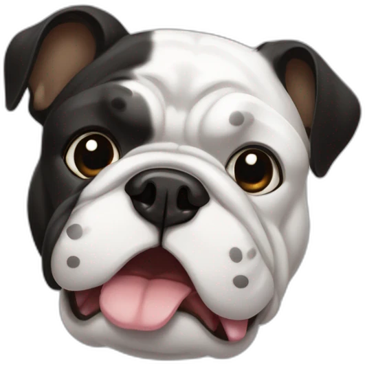 bulldog francês preto com o peito branco emoji