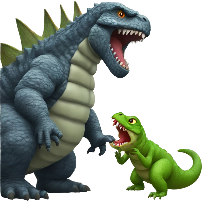 Godzilla eating a lizard emoji