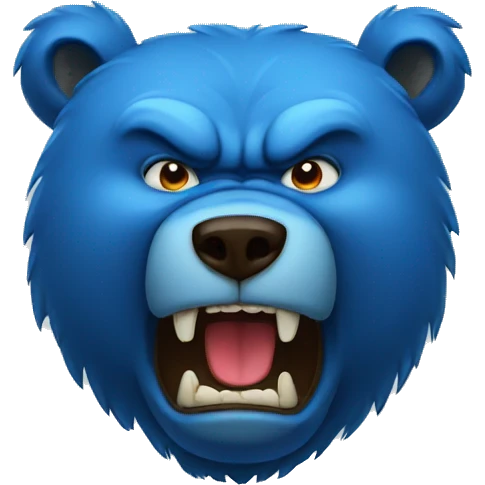 Angry blue bear emoji