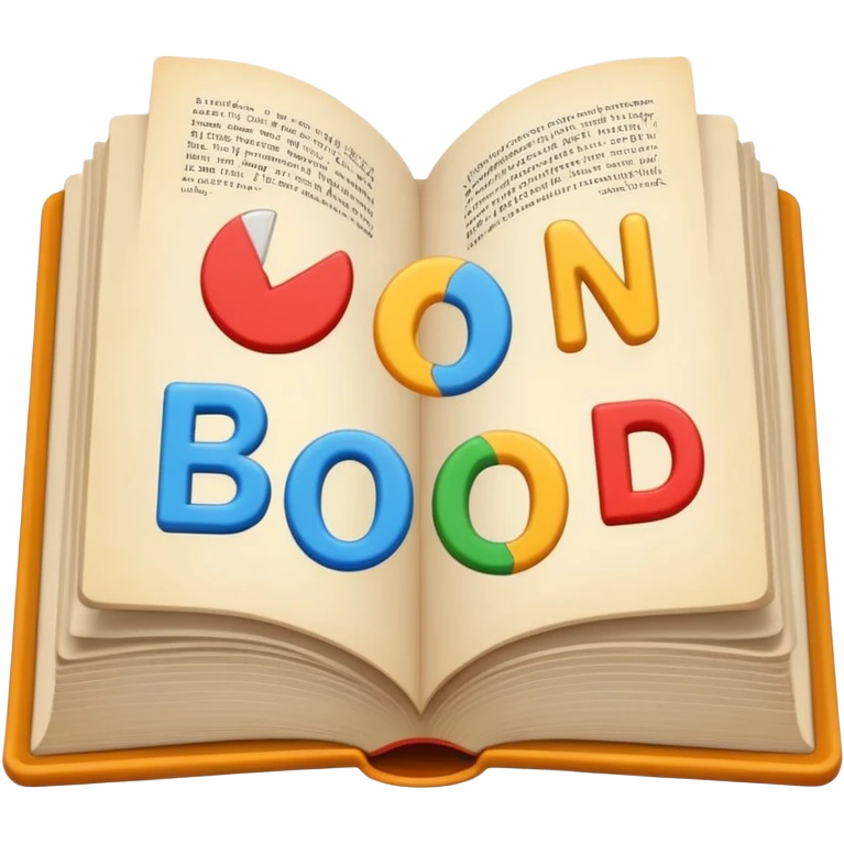 A minimalist emoji-style icon representing wordplay — symbolizing creativity with language. It features an open book or speech bubble merging with playful letters or word fragments, forming a clever visual pun. emoji