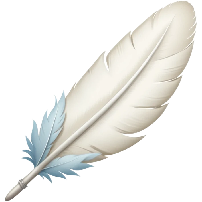 A dovetail consisting of white feathers. Tail only. emoji