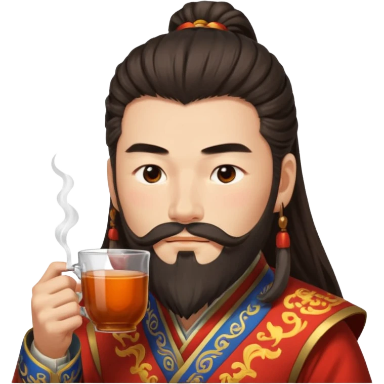 Lu bu squinting while drinking tea  emoji