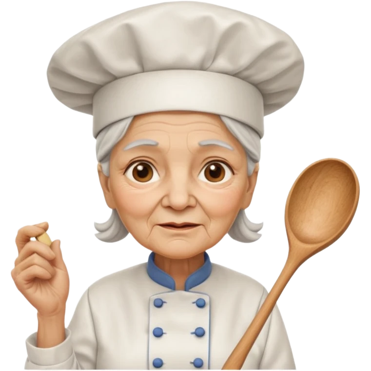 woman old chef with spoon emoji