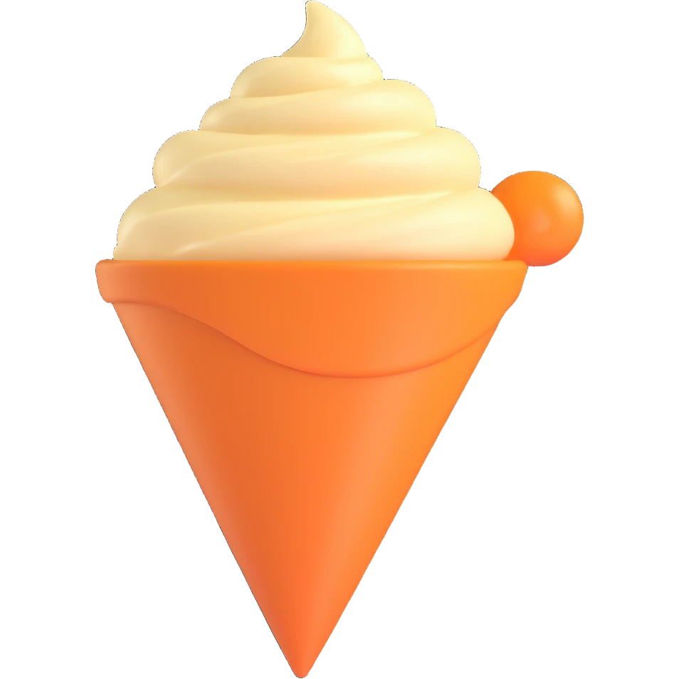 simple vanilla gelato feeling, inverted cone shape, no topping emoji