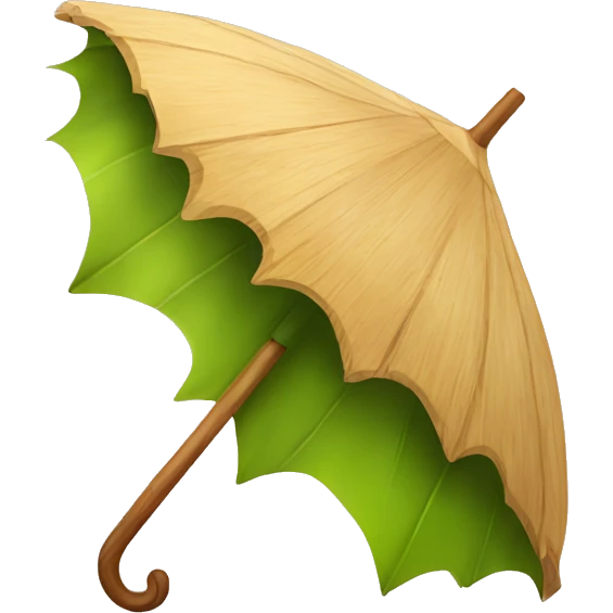 Wooden leaf umbrella emoji