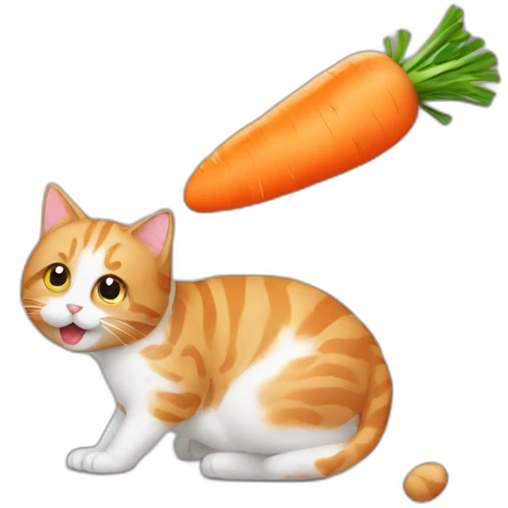 cat eating carrot emoji
