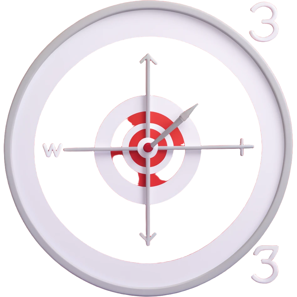 monthly calendar with red and white grid featuring a large 3D red and white bullseye target symbol in the center emoji