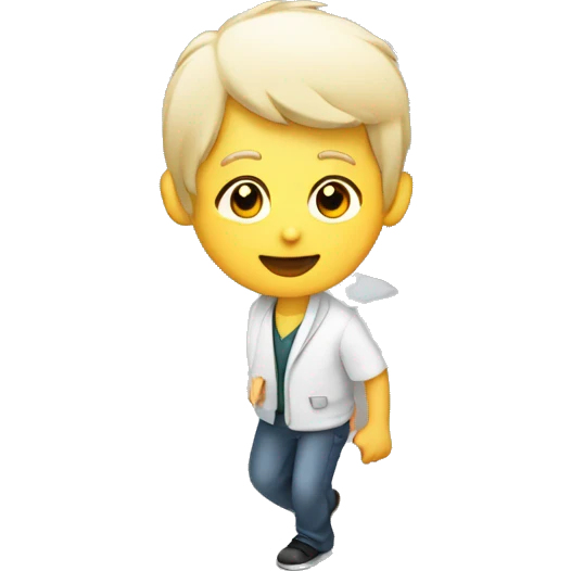 a student with white skin making a step downstairs emoji