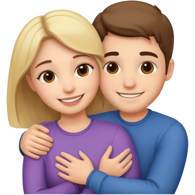 a cute couple hugging emoji