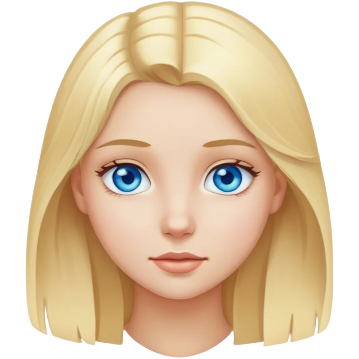 Girl with blonde hair and blue eyes  emoji