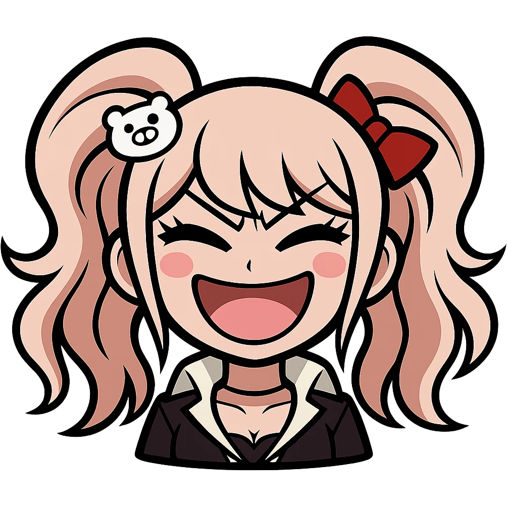 Danganronpa style emoji of Junko Enoshima emoji