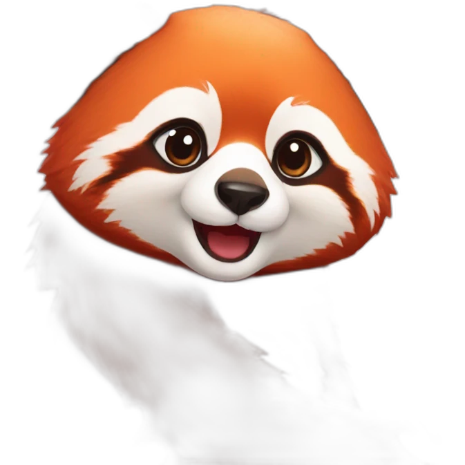 red panda with a flower emoji
