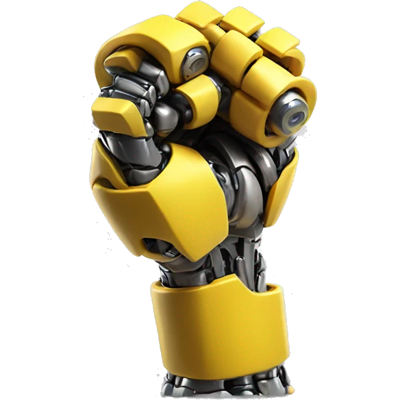 Flexing yellow mechanical cyborg bicep  emoji