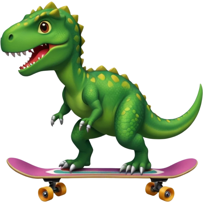 Dinosaur on a skateboard emoji