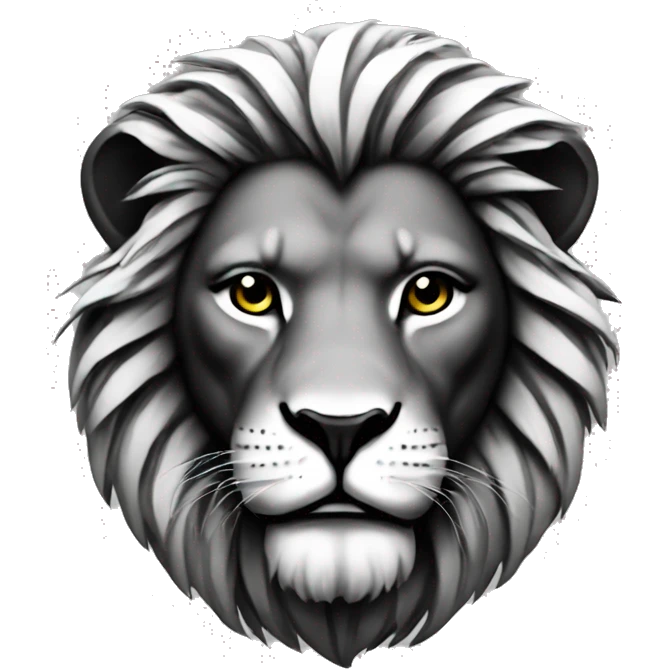 lion sin of pride black nd white emoji