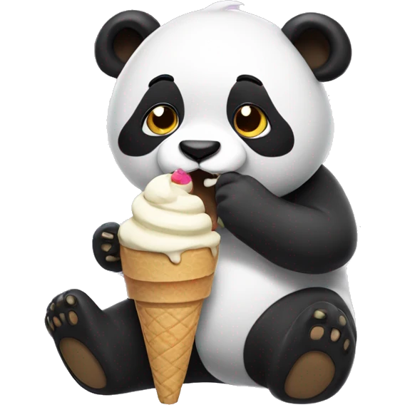 Panda eating ice cream emoji