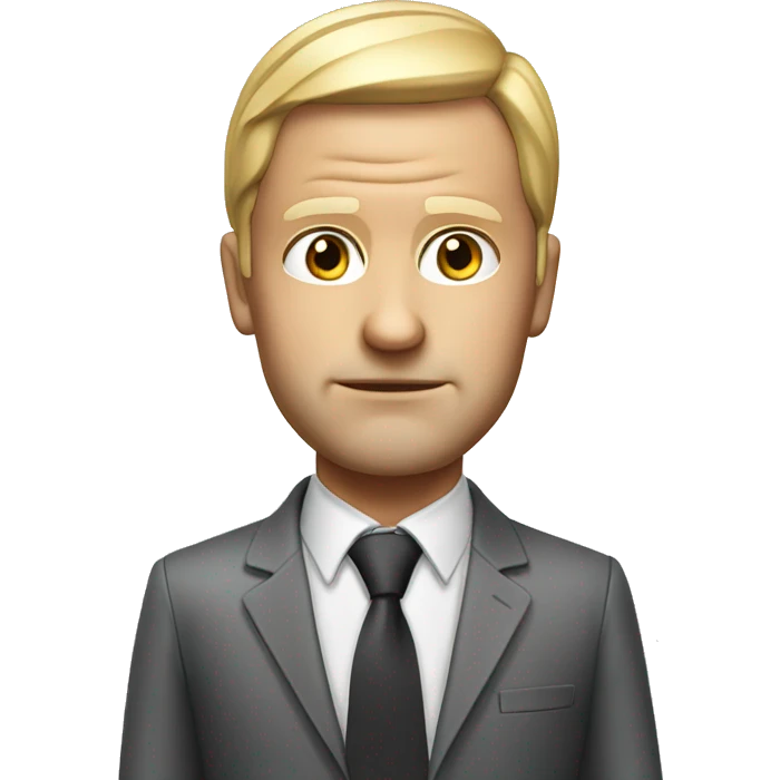 photorealistic white serious businessman emoji