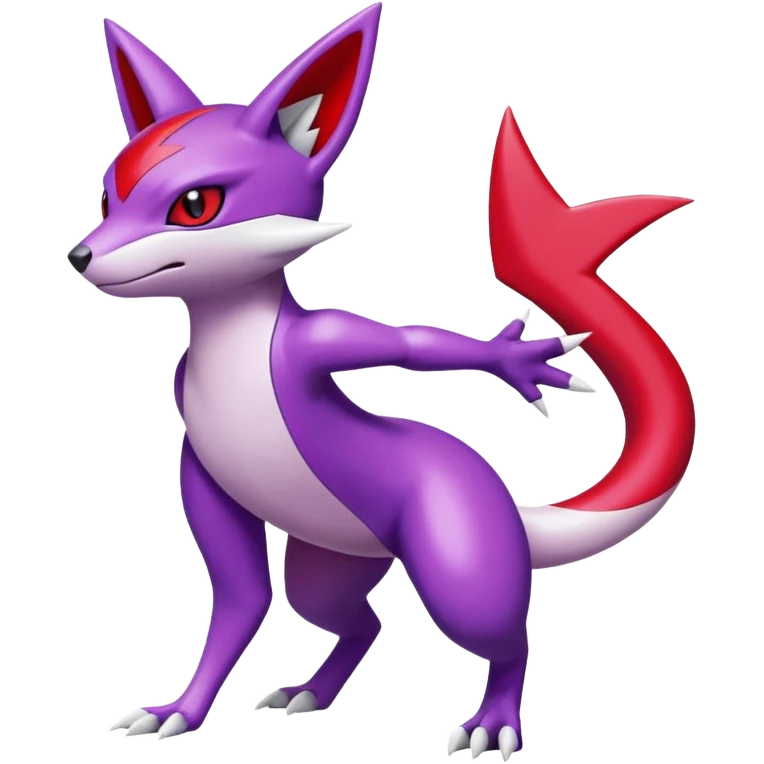 Sneasel-Zangoose-Genesect-fusion-hybrid, full body emoji