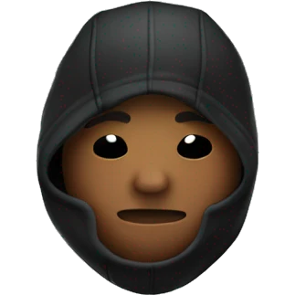 Person with Nike ski mask and black hoodie emoji