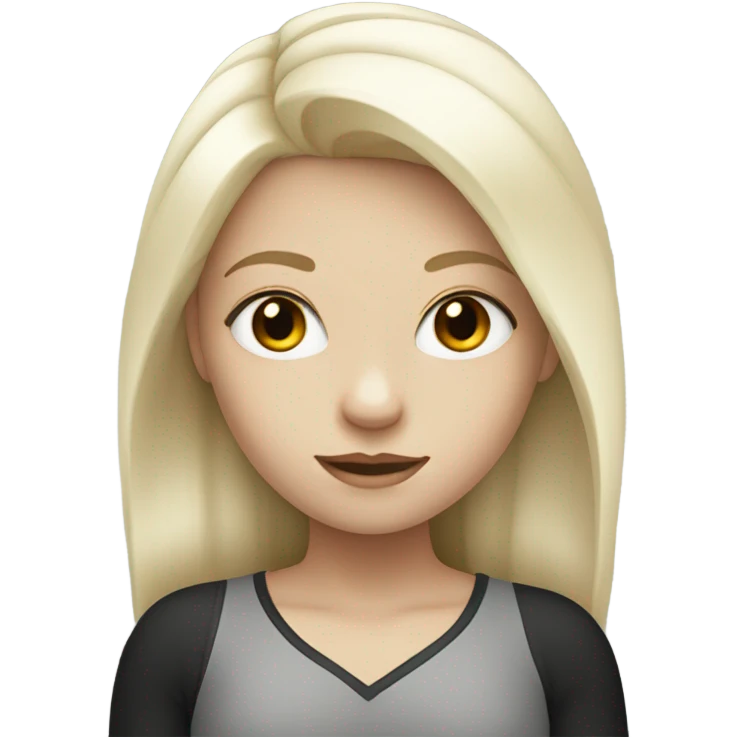 Pale girl with half white and half black hair emoji