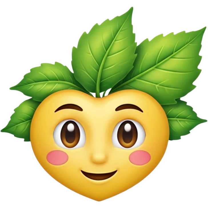 Leaf winking with gloss shine emoji