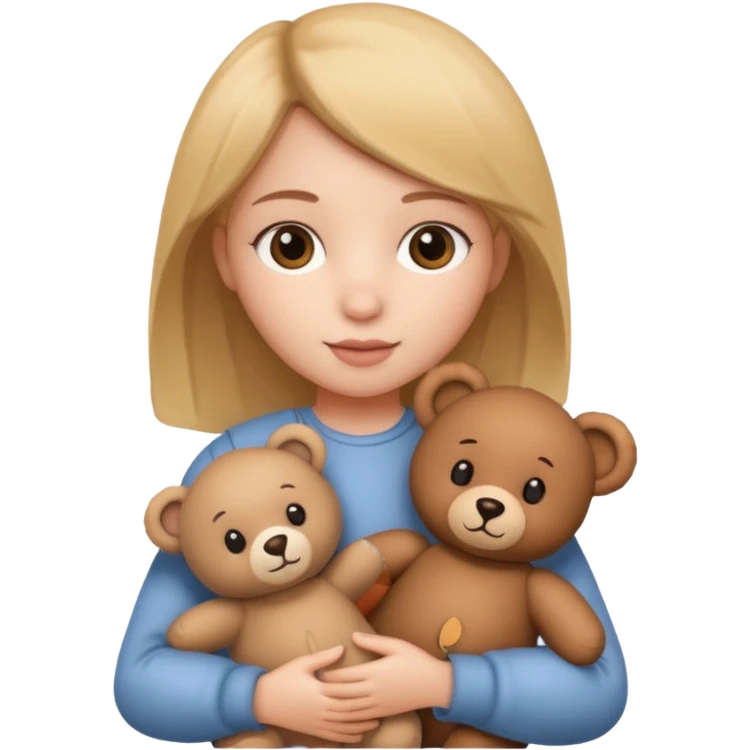 bambina holding a teddy bear emoji