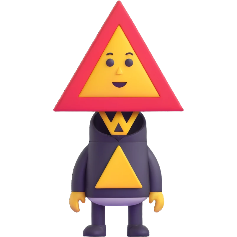 character with triangle head emoji