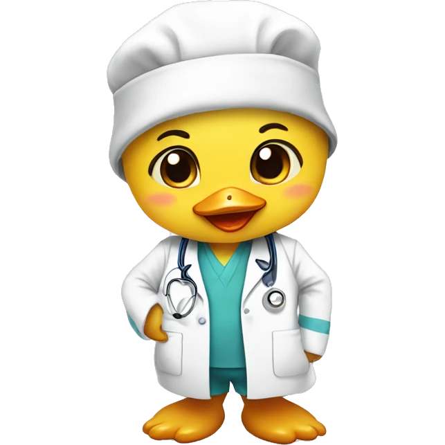 Baby doctor cute duck  emoji