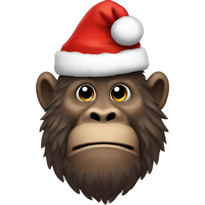 bigfoot wearing a santa hat emoji