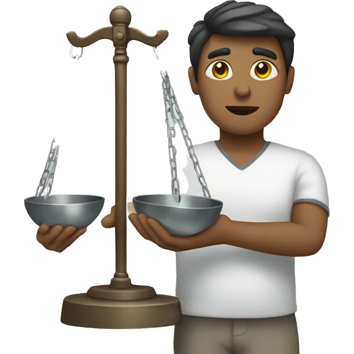 someone holding weighing scales emoji