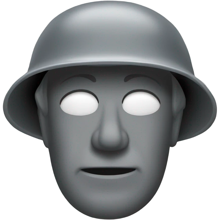 Grey ww2 stalhelm facing righ emoji