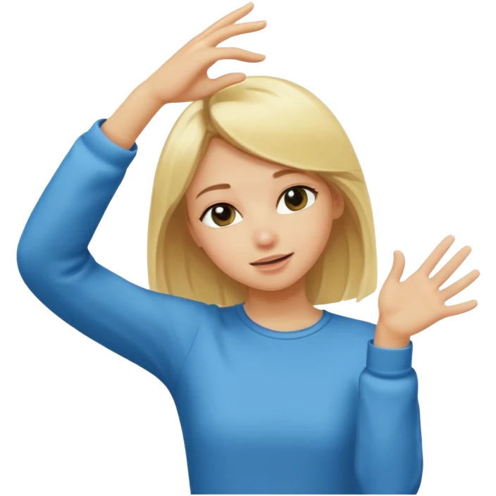blonde girl doing dab emoji