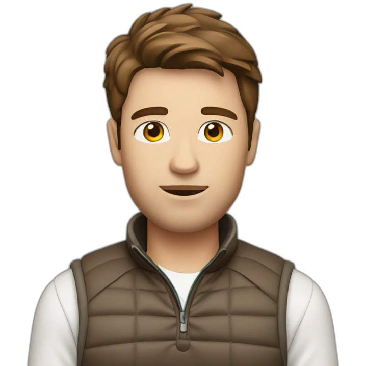 golfer with brown hair wearing gilet emoji