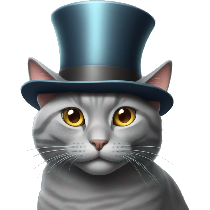 gray cat with a magician's hat emoji